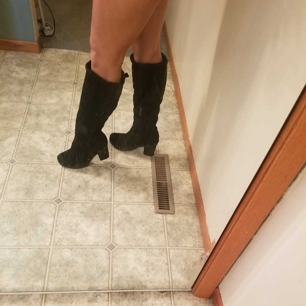 RL leather Denim & supply fauxfur lined heel boot